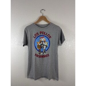 Breaking Bad Men T-Shirt Small Gray Graphic Los Pollos Hermanos Chickens READ
